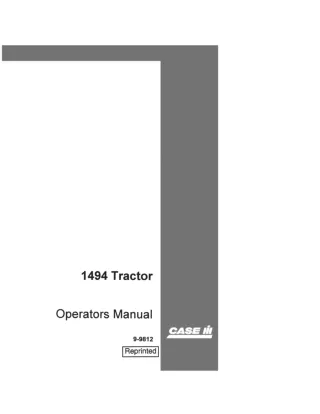 Case IH 1494 Tractor Operator’s Manual Instant Download (Publication No.9-9812)