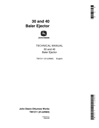 John Deere 30 Baler Ejector Service Repair Manual (tm1311)
