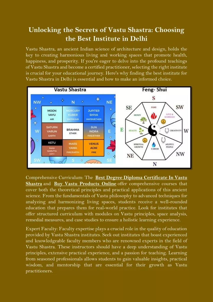 unlocking the secrets of vastu shastra choosing