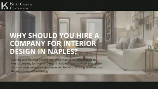 Why Should You Hire a Company for Interior Design in Naples?