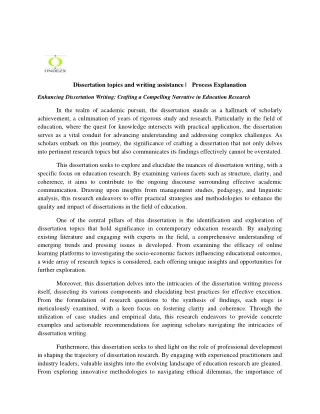 dissertation topics and writing assistance