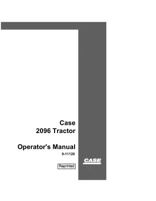 Case IH 2096 Tractor Operator’s Manual Instant Download (Publication No.9-11120)