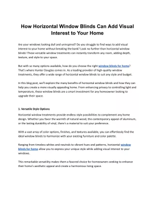 How Horizontal Window Blinds Can Add Visual Interest to Your Home.docx