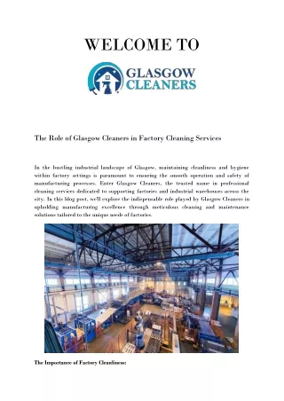 Gleaming Warehouses Cleaning Solutions in Glasgow