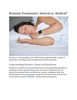 Natural Remedies vs. Medical Treatments for Bruxism: What Works Best?
