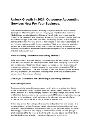 Unlock Growth in 2024_ Outsource Accounting Services Now For Your Business