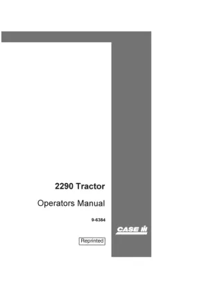 Case IH 2290 Tractor Operator’s Manual Instant Download (Publication No.9-6384)