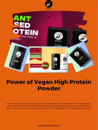 Power up Your Plant-Based Nutrition with Vegan High Protein Powder