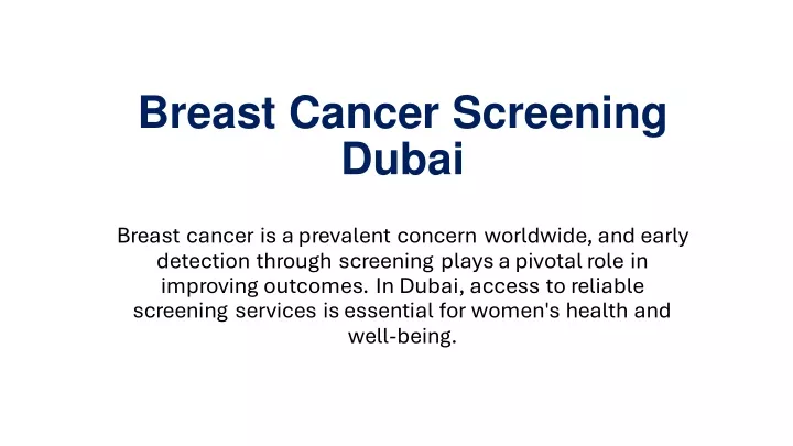 breast cancer screening dubai