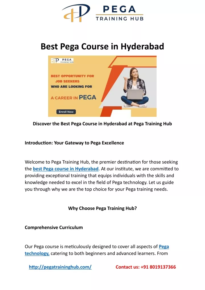 best pega course in hyderabad