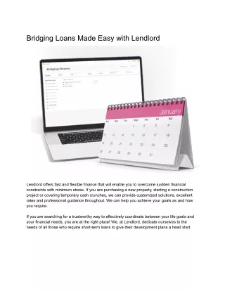 Bridging Loans Made Easy with Lendlord