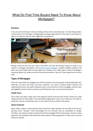 What Do First Time Buyers Need To Know About Mortgages.docx