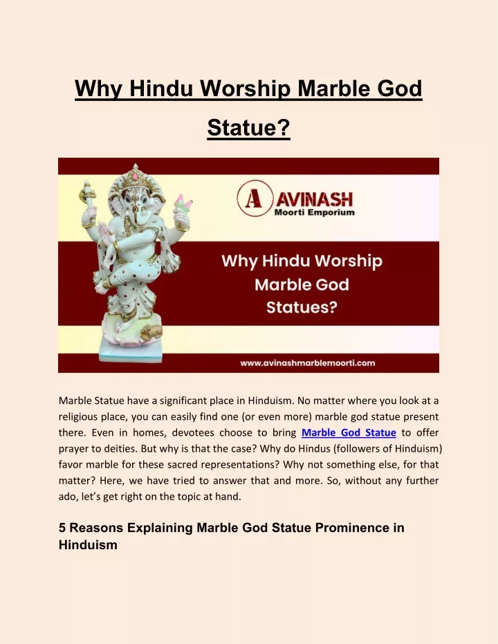 why hindu worship marble god