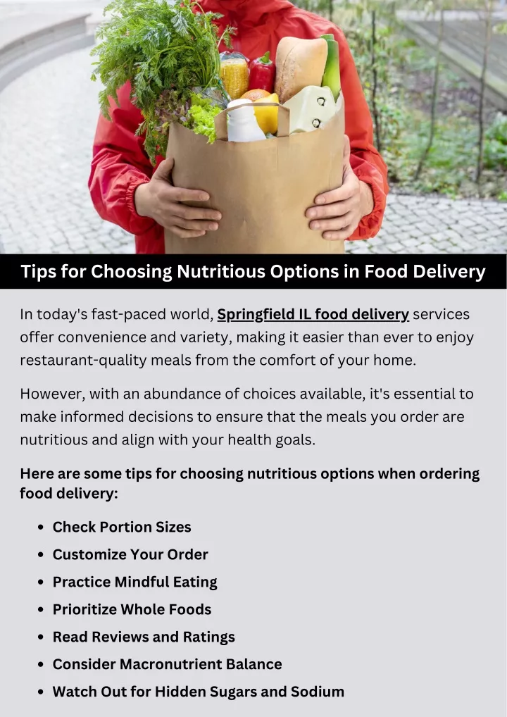 tips for choosing nutritious options in food
