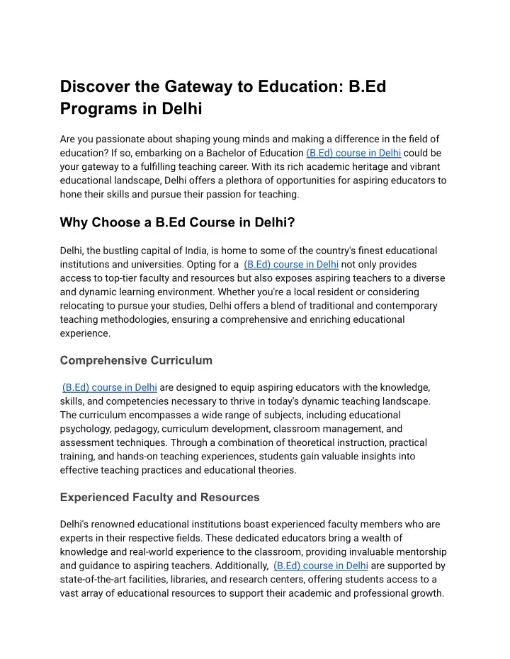discover the gateway to education b ed programs