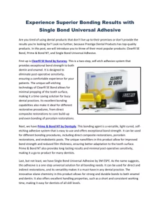 Single Bond Universal Adhesive