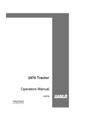 Case IH 2470 Tractor Operator’s Manual Instant Download (Publication No.9-4732)
