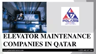 ELEVATOR MAINTENANCE  COMPANIES IN QATAR