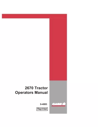 Case IH 2670 Tractor Operator’s Manual Instant Download (Publication No.9-4883)