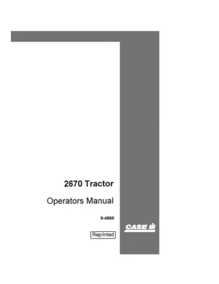 Case IH 2670 Tractor Operator’s Manual Instant Download (Publication No.9-4885)