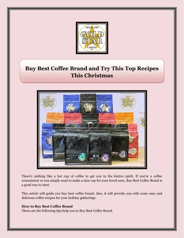 buy best coffee brand and try this top recipes