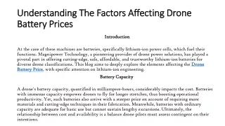 Understanding The Factors Affecting Drone Battery Prices