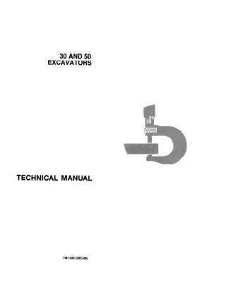 JOHN DEERE 50 Excavator Service Repair Manual