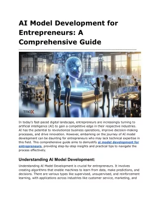 AI Model Development for Entrepreneurs_ A Comprehensive Guide