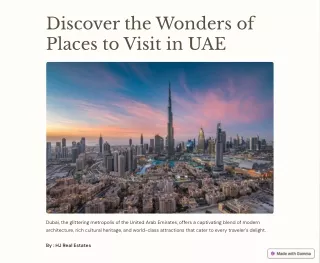 Explore Best Places to Visit in UAE
