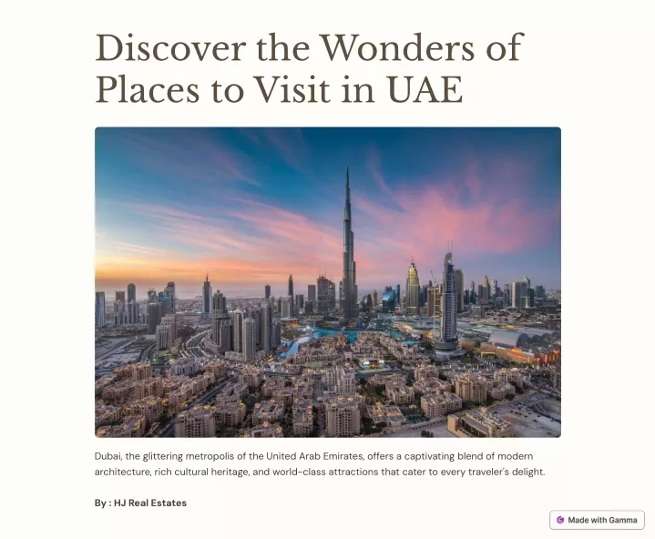 discover the wonders of places to visit in uae