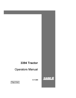 Case IH 3394 Tractor Operator’s Manual Instant Download (Publication No.9-11290)