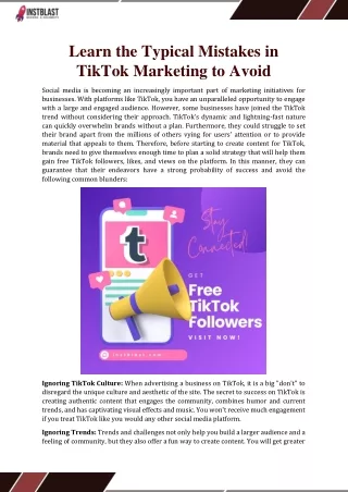 Learn the Typical Mistakes in TikTok Marketing to Avoid