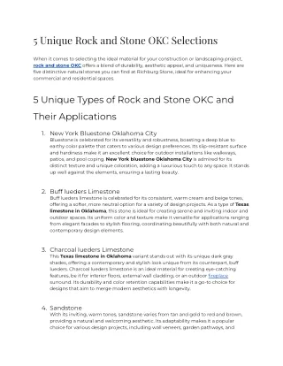 5 Unique Rock and Stone OKC Selections