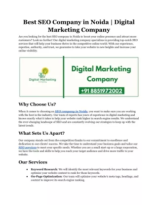 Best SEO Company in Noida | Digital Marketing Company