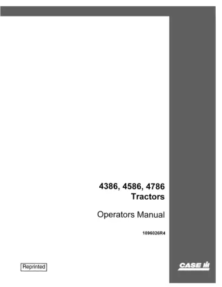 Case IH 4386 4586 4786 Tractors Operator’s Manual Instant Download (Publication No.1096026R4)