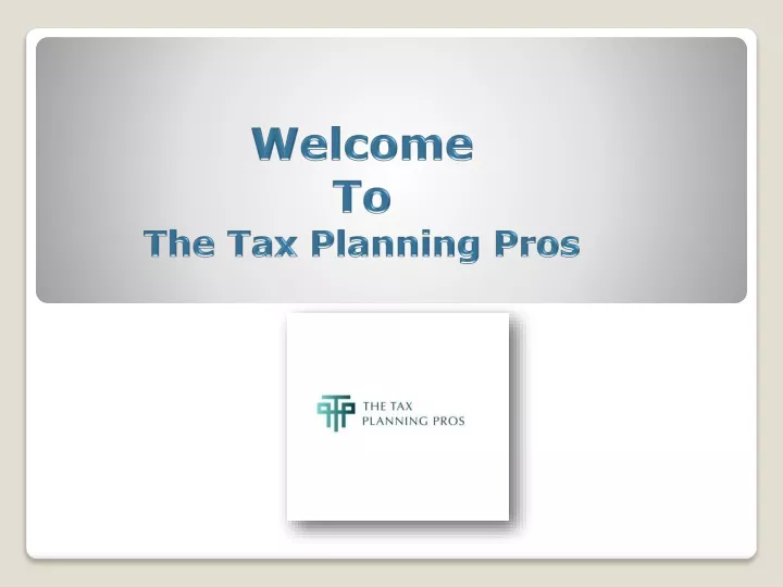 welcome to the tax planning pros