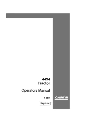 Case IH 4494 Tractor Operator’s Manual Instant Download (Publication No.9-9841)