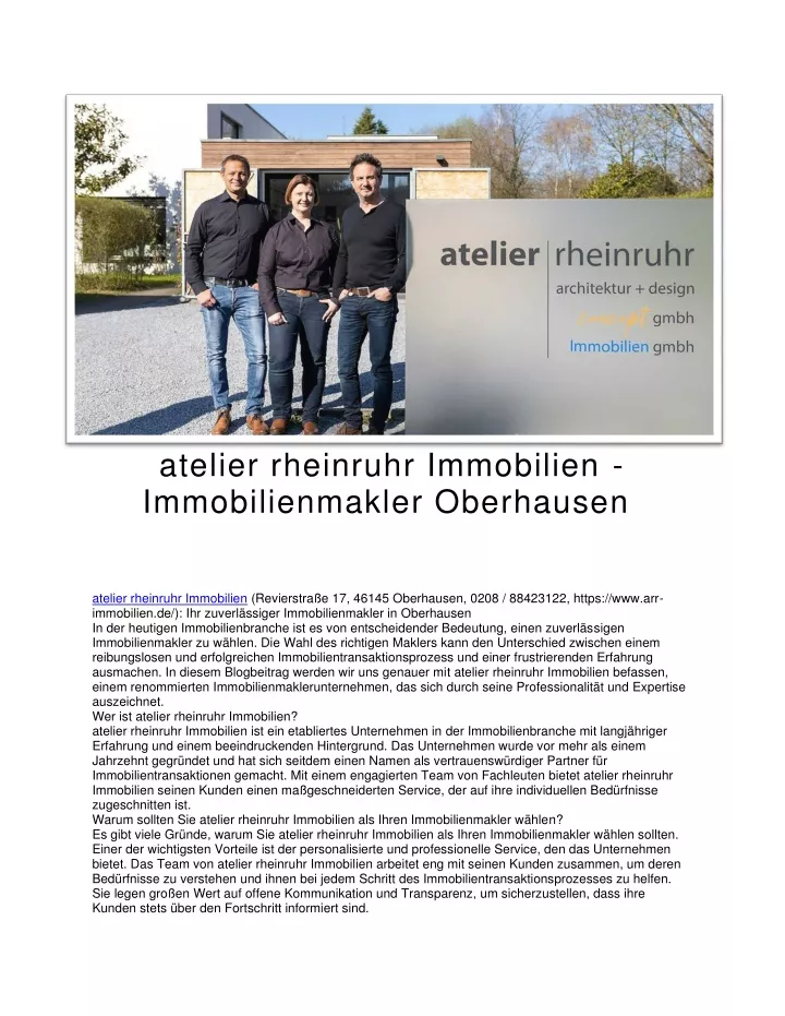 atelier rheinruhr immobilien immobilienmakler