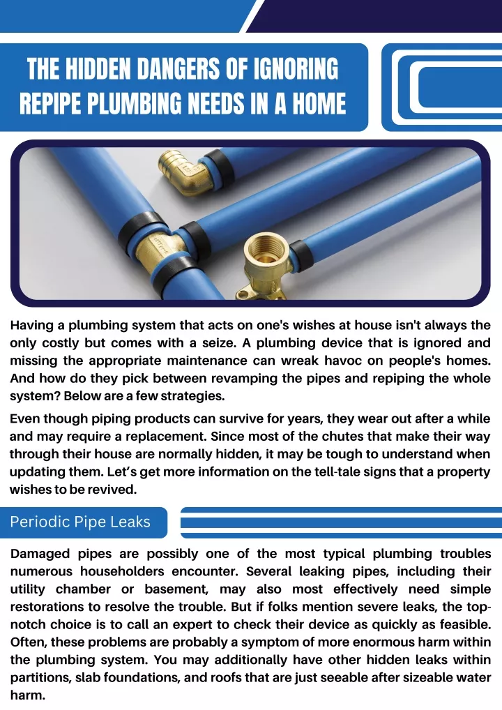 the hidden dangers of ignoring repipe plumbing