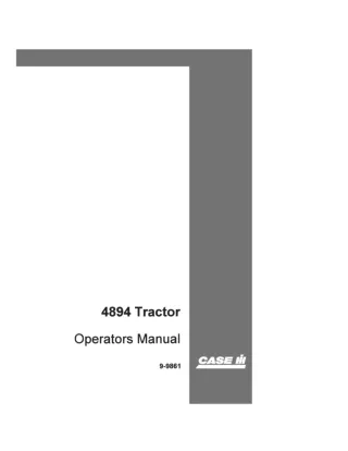 Case IH 4894 Tractor Operator’s Manual Instant Download (Publication No.9-9861)