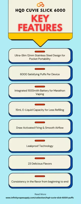 HQD Cuvie Slick 6000 Key Features [Infographic]