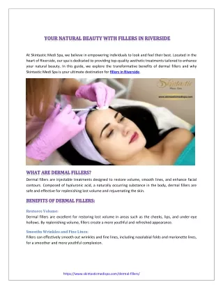 Your Natural Beauty with Fillers in Riverside