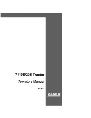 Case IH 7110E 20E Tractor Operator’s Manual Instant Download (Publication No.9-15022)