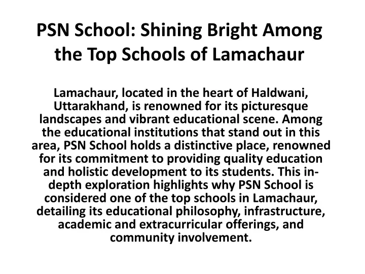 psn school shining bright among the top schools of lamachaur