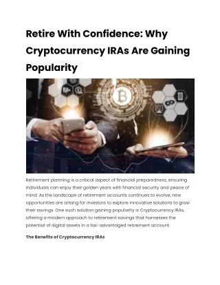 Retire With Confidence Why Cryptocurrency IRAs Are Gaining Popularity