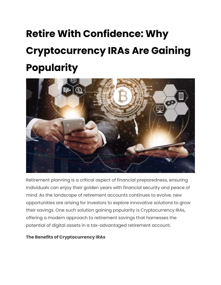 retire with confidence why cryptocurrency iras