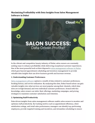 Maximizing Profitability with Data Insights from Salon Management software