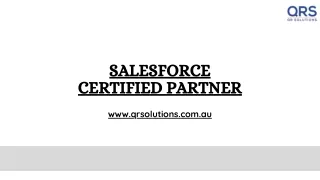 Salesforce partner sydney Salesforce certified partner  QR Solutions