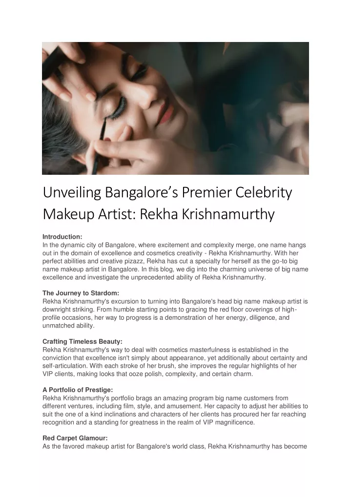 unveiling bangalore s premier celebrity makeup