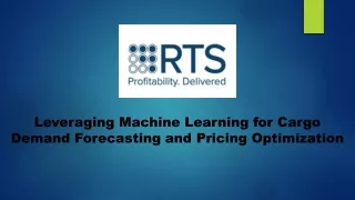 leveraging machine learning for cargo demand